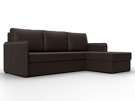 Диван угловой Слим угол универсальный Экокожа коричневый - Фото предпросмотра