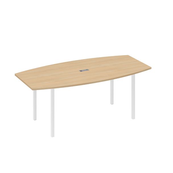 Стол для переговоров 200 на каркасе DUE A4 А4 Б2 113 БП натуральный дуб / металлокаркас белый - Вид 1