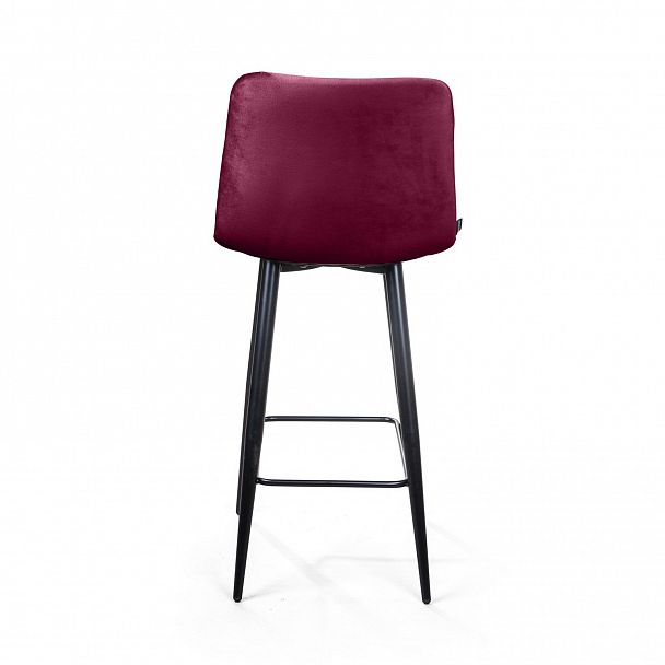 Стул полубарный UNO, бархат красный 16 / чёрный конус - Вид 6