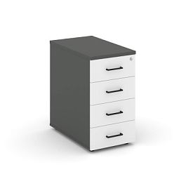 Стайл Проджект Тумба опорная/приставная SN.TOP-001 Антрацит/Антрацит/Белый/Черный Ручки 416*600*750 - Фото предпросмотра