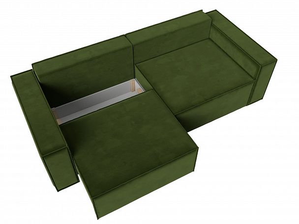 Диван прямой Куба (полностью микровельвет зеленый) - Вид 6