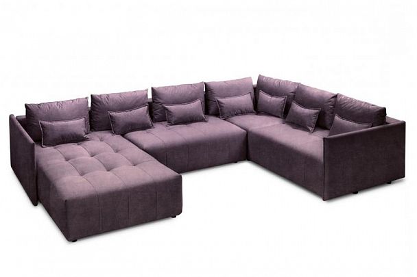 Мягкий угол «Чилетти» П-образный фиолетовый - Вид 1