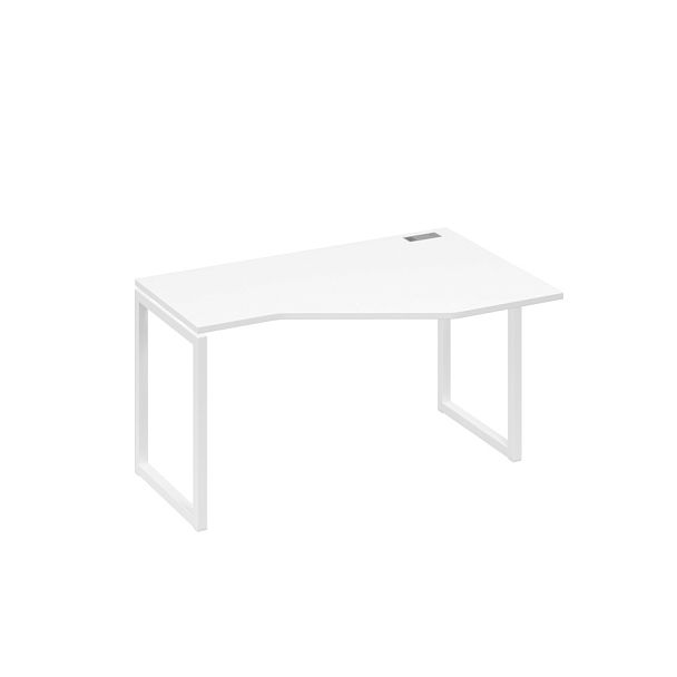 Стол эргономичный правый "Техно" на металлокаркасе QUATTRO A4 А4 Б4 054 БП белый премиум / металлокаркас белый - Вид 1