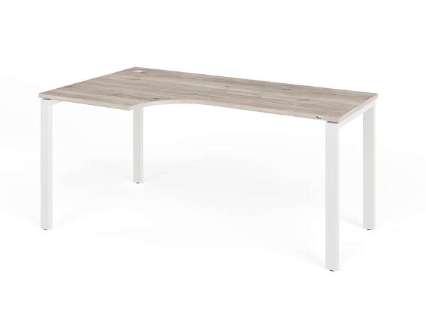 TANDEM RTD076-MK-160L-MA Стол угловой на металлокаркасе левый 1600х900х750 Дуб Маувелла/Белый - Вид 1