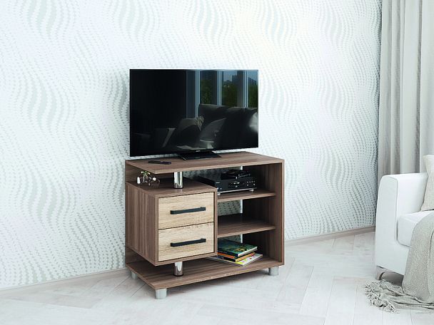 Тумба ТВ 011 (2я) (665х800х430) ясень шимо/дуб сонома - Вид 1