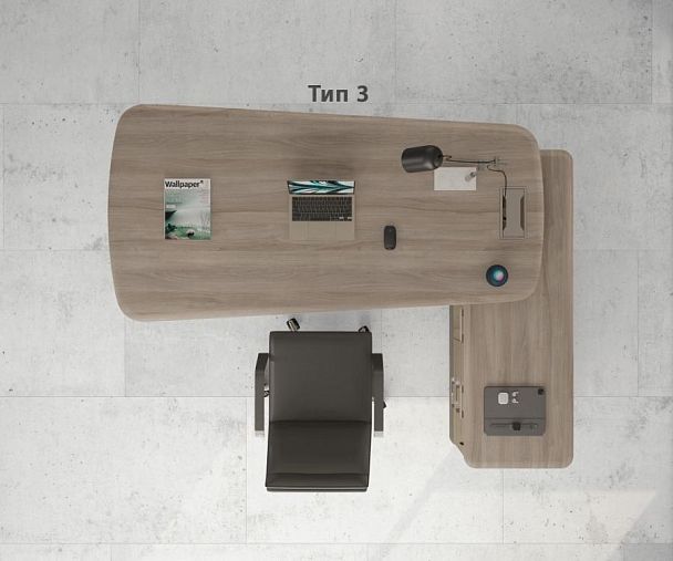 Стол для переговоров фигурный WOOD Time wood ТМ В2 141 ВЛ мокко премиум - Вид 8