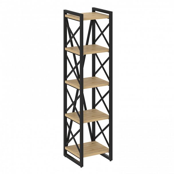 Стеллаж на опорах "Loft" VR.L-MST.O-5.4 тиквуд светлый/черный - Вид 1