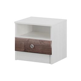 Тумба прикроватная Мадлен (464х450х375) ясень анкор светлый/дуб бомонд какао - Фото предпросмотра