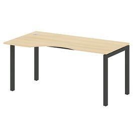 Metal System Quattro Стол криволинейный левый на П-образном м/к 50БП.СА-1 (L) Акация/Антрацит металл 1600*900*750 - Фото предпросмотра