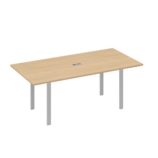 Стол 200 на металлокаркасе UNO в переговорную A4 А4 Б1 123 БП натуральный дуб / металлокаркас серый - Вид 1
