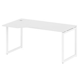 Metal System Quattro Стол криволинейный левый на О-образном м/к 40БО.СА-1 (L) Белый/Белый металл 1600*900*750 - Фото предпросмотра