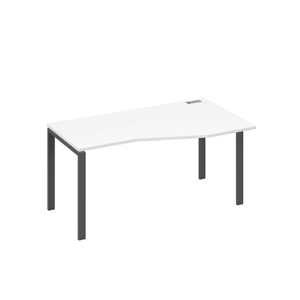 Стол эргономичный правый "Техно" на металлокаркасе UNO A4 А4 Б1 066 БП белый премиум / металлокаркас антрацит - Вид 1