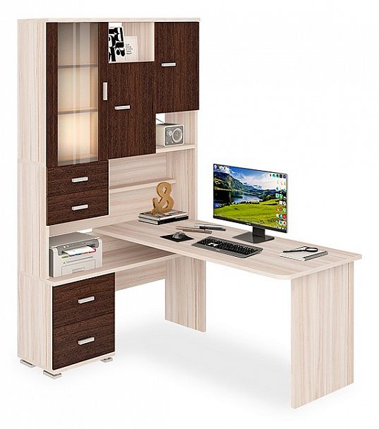 Стол компьютерный Домино СР-620/160 Венге/Карамель левый - Вид 1