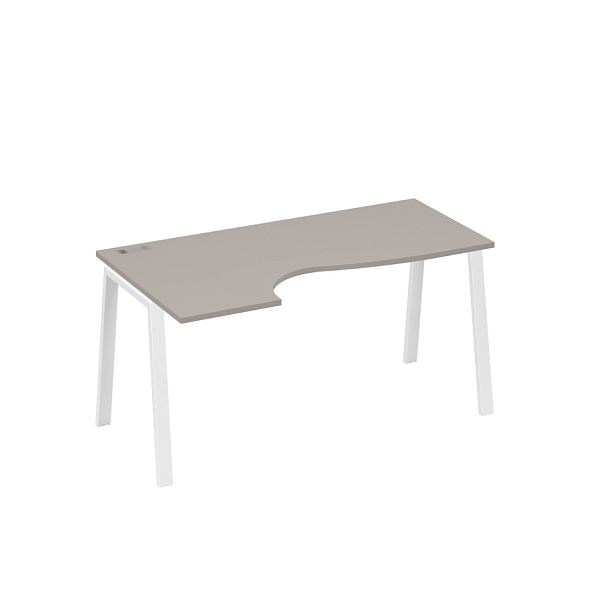 Стол эргономичный левый "Классика" на металлокаркасе TRE A4 А4 Б3 045 БП мокко премиум / металлокаркас белый - Вид 1
