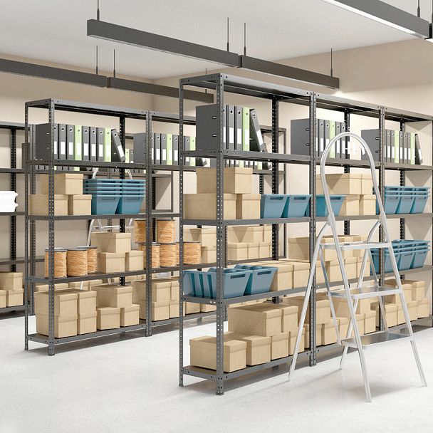 Стеллаж металлический BRABIX "ГРАФИТ MS KD-180/40-5", лофт, 1800х1000х400 мм, 5 полок, 291269, S240BR144593 - Вид 5