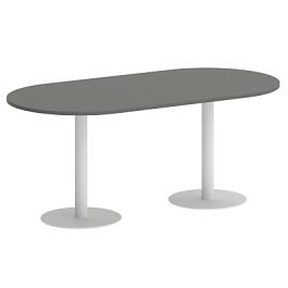 Home Office Стол овальный VR.SP-5-180.1 Металлик/Белый металл 1800*900*750 - Фото предпросмотра
