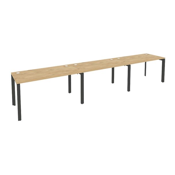 Onix Рабочая станция на П-образном м/к O.MP-RS-3.3.7 Тиквуд светлый/Антрацит металл 4140*720*750 - Вид 1