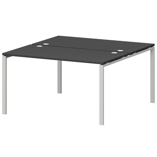 Бенч двойной на металлокаркасе СМС2-П-14К.149.Пр25 Графит/Белый 1400x1496x750 Смарт - Вид 1