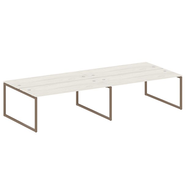 Metal System Quattro Р. ст. на 4 раб. места на О-образном м/к 40БО.СМ-4.5 Дуб наварра/Мокко металл 3600*1475*750 - Вид 1