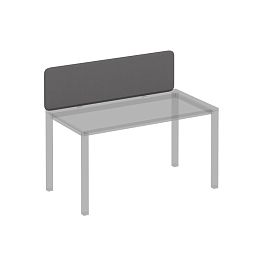 Экран настольный фронтальный тканевый с кронштейнами для стола 140 Комфорт КФ МР Б 865 BA50 серый / металлокаркас белый - Фото предпросмотра