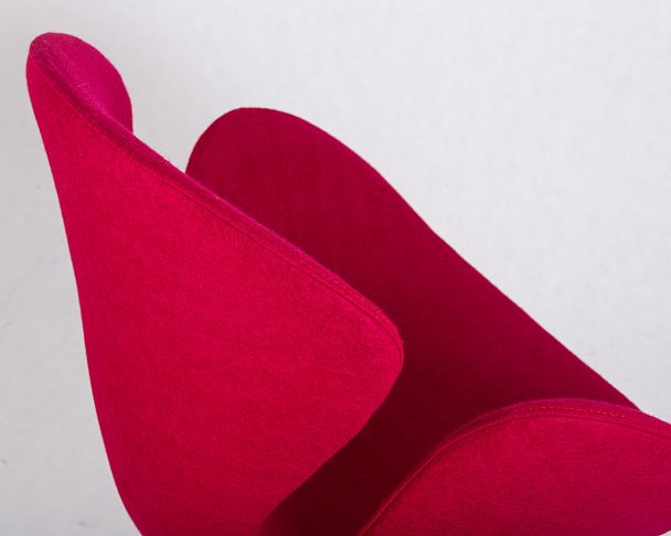 Кресло дизайнерское DOBRIN SWAN (бордо ткань AF5, алюминиевое основание) - Вид 9