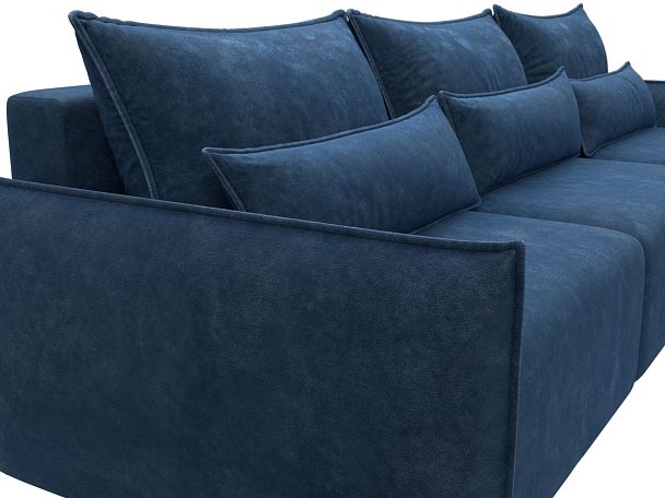 Диван угловой Лига-051 НПБ Лонг угол универсальный Велюр синий - Вид 4