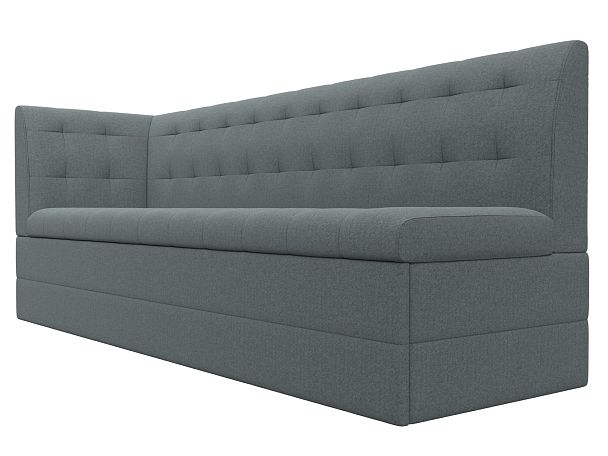 Диван кухонный Бриз с углом слева Рогожка серый - Вид 3