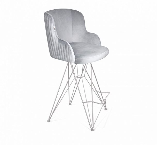 Стул полубарный Sheffilton SHT-ST39-1/S66-1 серое облако/хром лак - Вид 1