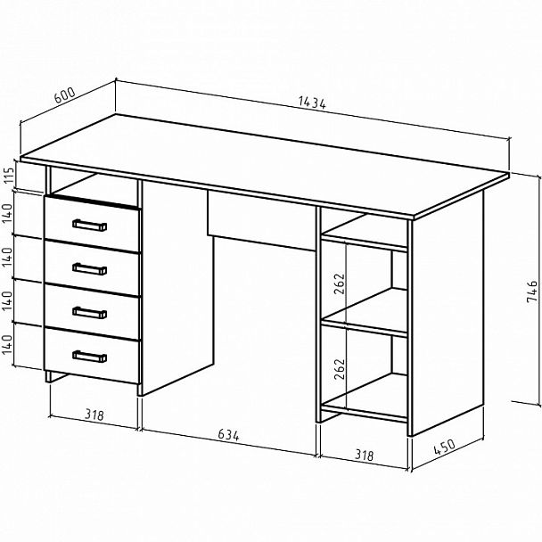 Стол письменный Лайт-8 - Вид 2