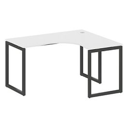 Metal System Quattro Стол криволинейный правый на О-образном м/к 40БО.СА-3 (R) Белый/Антрацит металл 1400*1200*750 - Фото предпросмотра