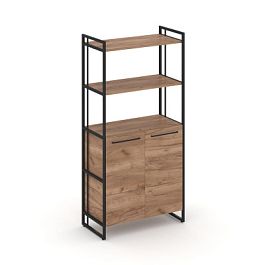 Rift Шкаф 4 ниши широкий RF.SS-44 Дуб Табак/Металл Черный 798*396*1648 - Фото предпросмотра