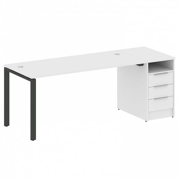 Рабочая станция "Metal System" БП.РС-СТП -1.4 белый/антрацит - Вид 1