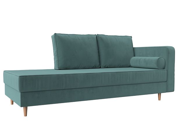 Кушетка Прайм правый (полностью Велюр бирюзовый) - Вид 1