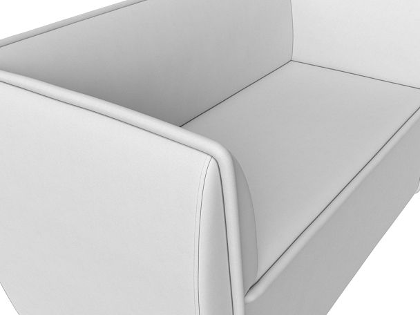 Прямой диван Бергамо 2-х местный (полностью экокожа белая) - Вид 4