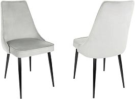 Стул для дома Бюрократ CH-K4_2 комплект 2шт св.серый Holland 09 металл черный на ножках (CH-K4_1/HL09_2) - Фото предпросмотра