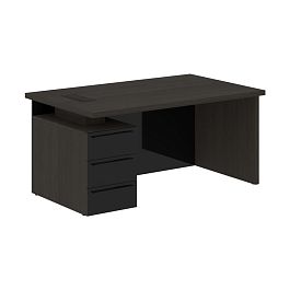 Стол письменный СП-064-25-24(L) Дуб Мореный/Черный глянец 1600х900х750 KANON - Фото предпросмотра