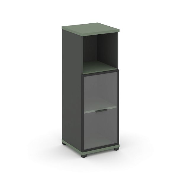 Concept Шкаф 1 узкая секция, 3 ниши CN.STU.E-313 RPB A Кобо/Антрацит/Металл Антрацит/Прозрачный 420*420*1186 - Вид 1