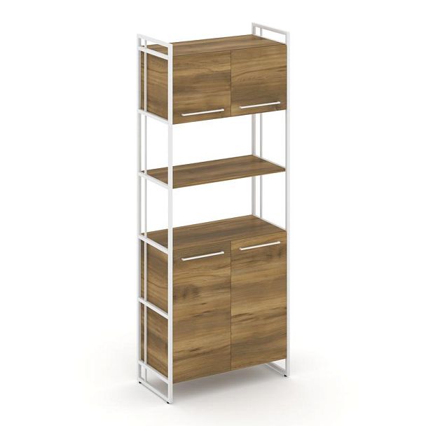 Rift Шкаф 5 ниш широкий RF.SS-53 Сандал Янтарный/Металл Белый 798*396*2010 - Вид 1