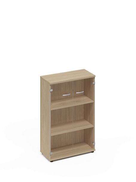 Шкаф средний со стеклом A4 А4 9366 БП дуб скандинавский - Вид 1