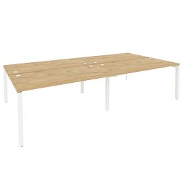 Onix Рабочая станция на П-образном м/к O.MP-D.RS-4.4.8 Тиквуд светлый/Белый металл 3160*1635*750 - Фото предпросмотра