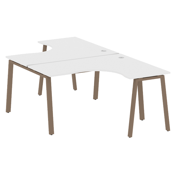 Metal System Р. ст. криволинейная на А-образном м/к БА.РАС-СА-2.3 Белый/Мокко металл 1400*2435*750 - Вид 1