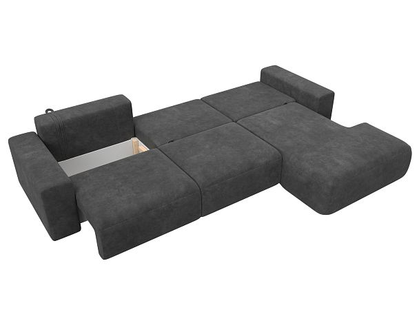 Диван угловой Лига-036 НПБ Классик Лонг правый угол Велюр серый - Вид 9