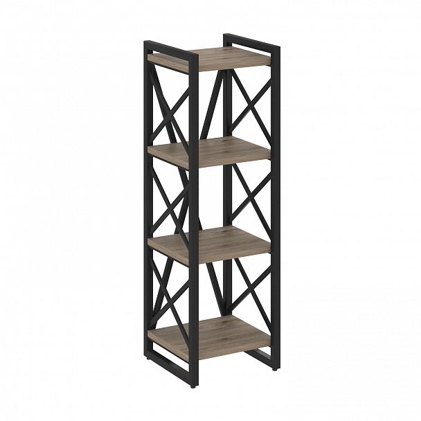 Стеллаж на опорах "Loft" VR.L-MST.O-4.4 тиквуд темный/черный - Вид 1