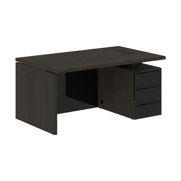 Стол письменный СП-064-25-24(R) Дуб Мореный/Черный глянец 1600х900х750 KANON - Вид 1