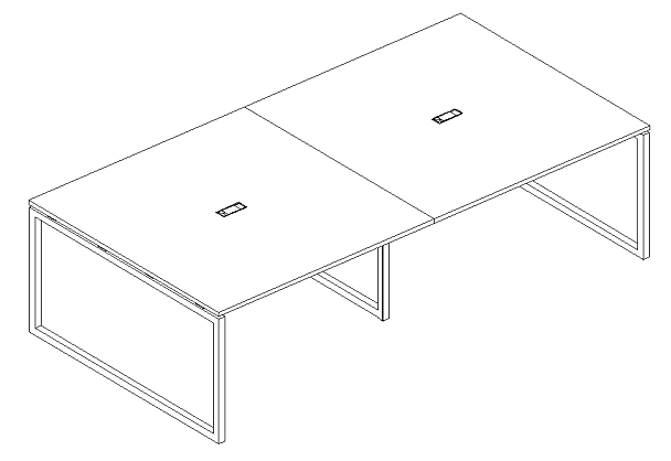 Стол для переговоров 280 на каркасе QUATTRO A4 А4 Б4 132-2 БП серый / металлокаркас серый - Вид 3