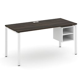 Concept Стол рабочий с подвесной тумбой с 2 открытыми нишами CN.SP-108 Дуб Мали/Белый Бриллиант/Металл Белый 1580*720*750 - Фото предпросмотра