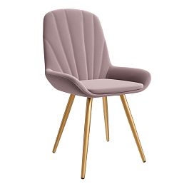 Стул ЮККИ Основание №1 Конус Золотое Велюр тип 2 Бежевый - Фото предпросмотра