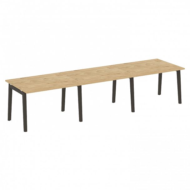 Стол переговорный (3 столешницы) "Onix wood" OW.PRG-3.2 тиквуд светлый/дуб темный - Вид 1