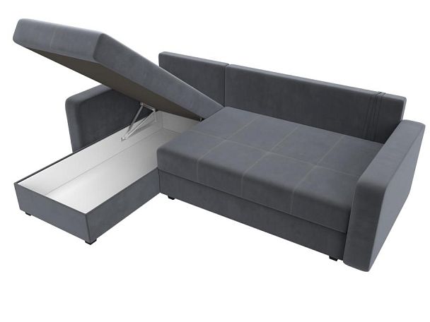 Диван угловой Ливерпуль Лайт левый угол Велюр серый - Вид 9