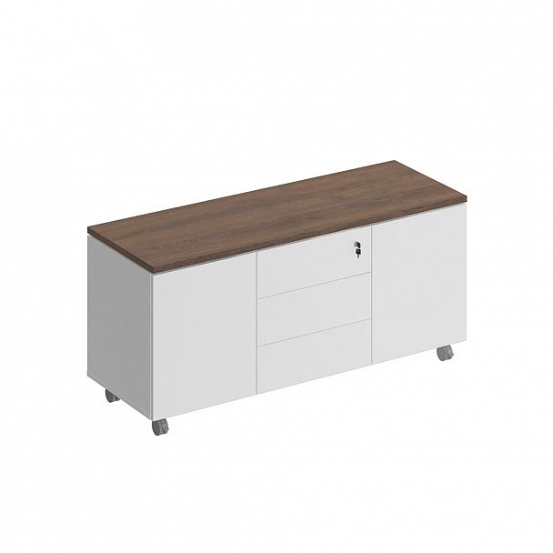Тумба для оргтехники "City" СИ 262 дуб гладстоун/белый премиум/белый премиум - Вид 1